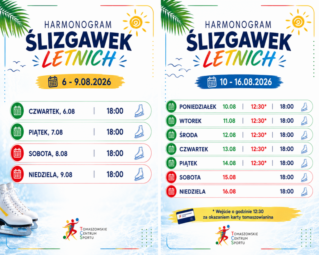 aktualność: Ślizgawki latem w Arenie! Sprawdź harmonogram 6–16 sierpnia!