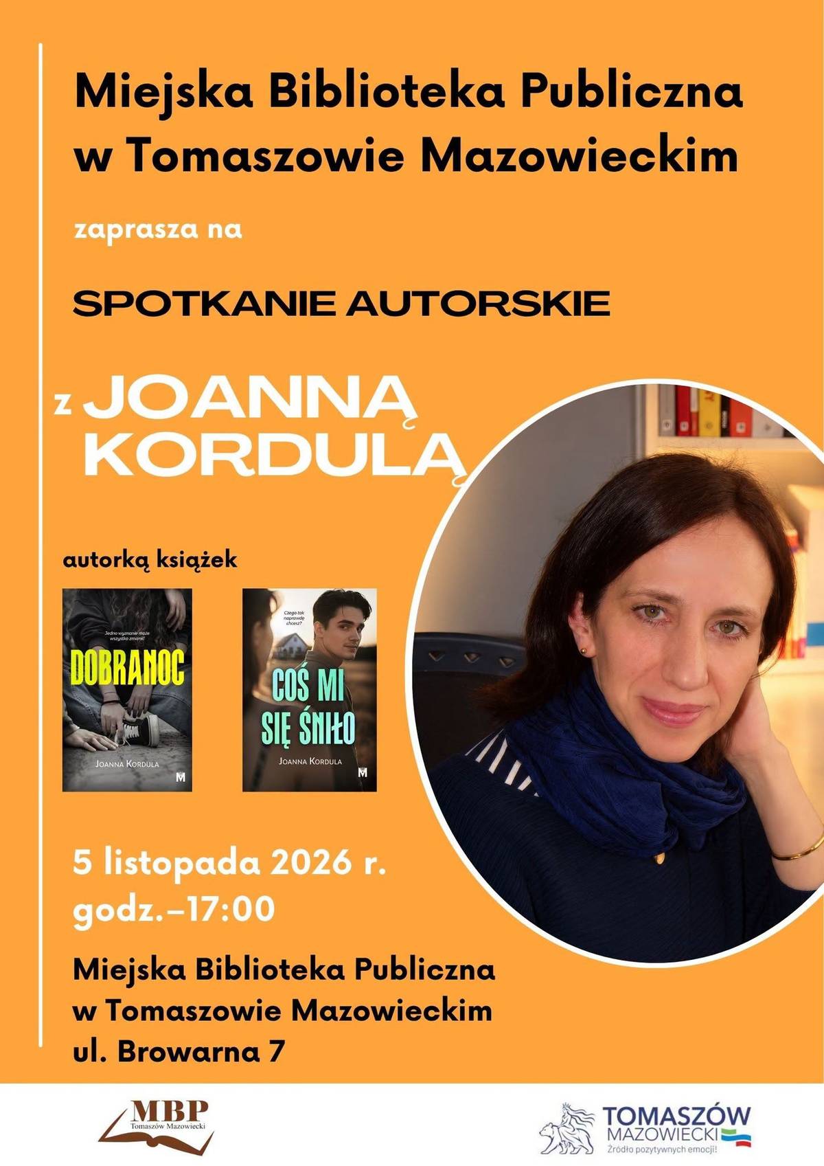 wydarzenie: Spotkanie z pisarką Joanną Kordulą