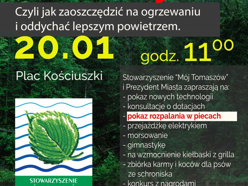 Na zdjęciu plakat pokazu eko Zdrowiej, taniej, na plakacie las w tle informacji tekstowej