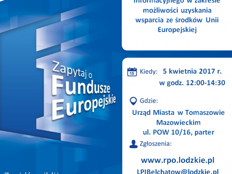 Mobilny Punkt Informacji o Funduszach Europejskich w Tomaszowie